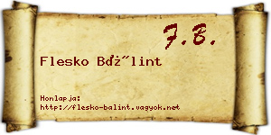 Flesko Bálint névjegykártya